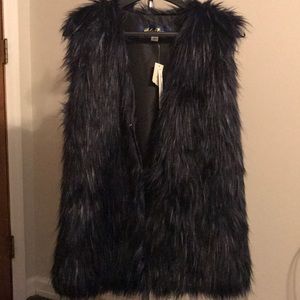 Black Faux Fur vest